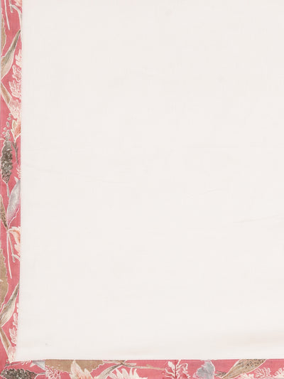 Neerus Cream Regular Straight Printed Kurta and Trousers With Dupatta