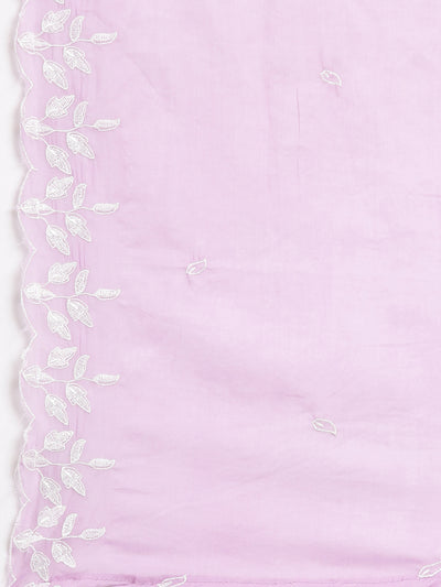 Neerus Women Purple Straight Kurta and Trousers With Dupatta