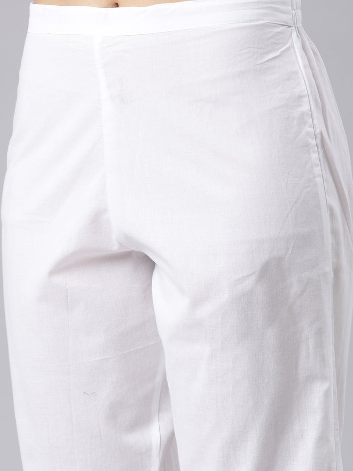 Neerus Blue Angrakha Curved Printed Kurta and Trousers With Dupatta