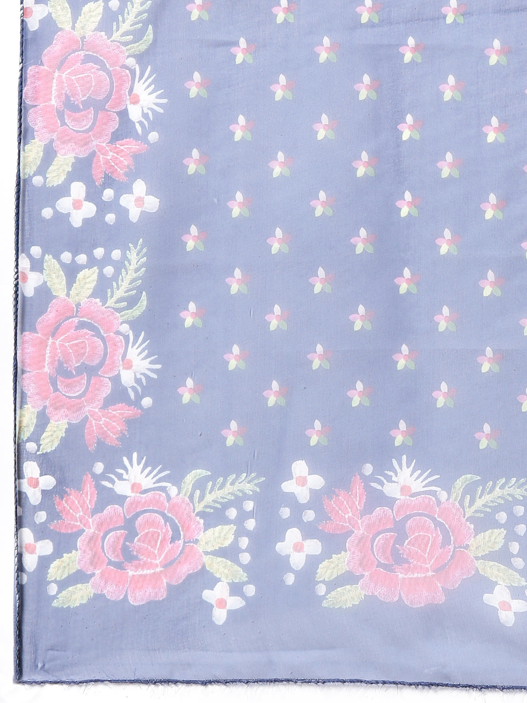 Neerus Blue Viscose Rayon Solid Straight Suit Set - detail view 4