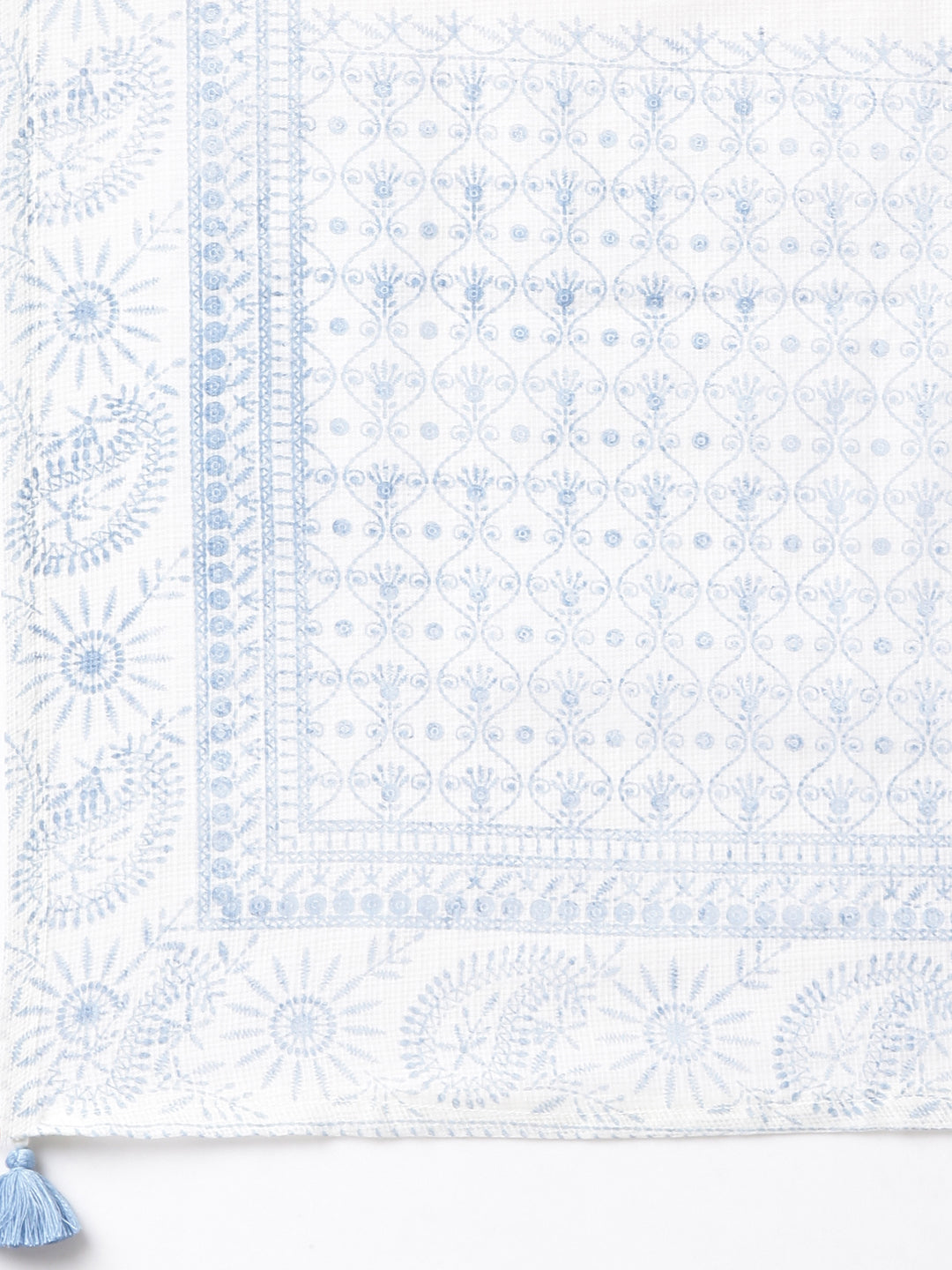Neerus Blue panelled yoke design kurta suit set - detail view 5