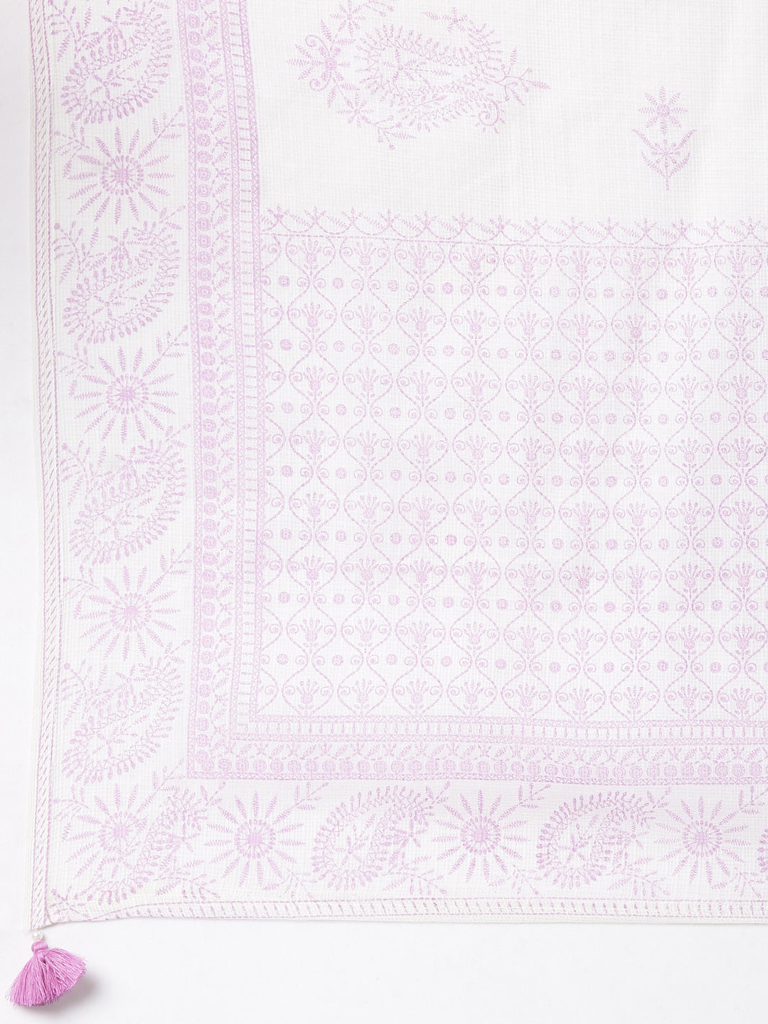 Neerus Purple georgette panelled straight suit set - detail view 5