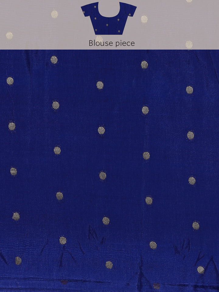 Royal blue mysore silk saree with pichvai motifs