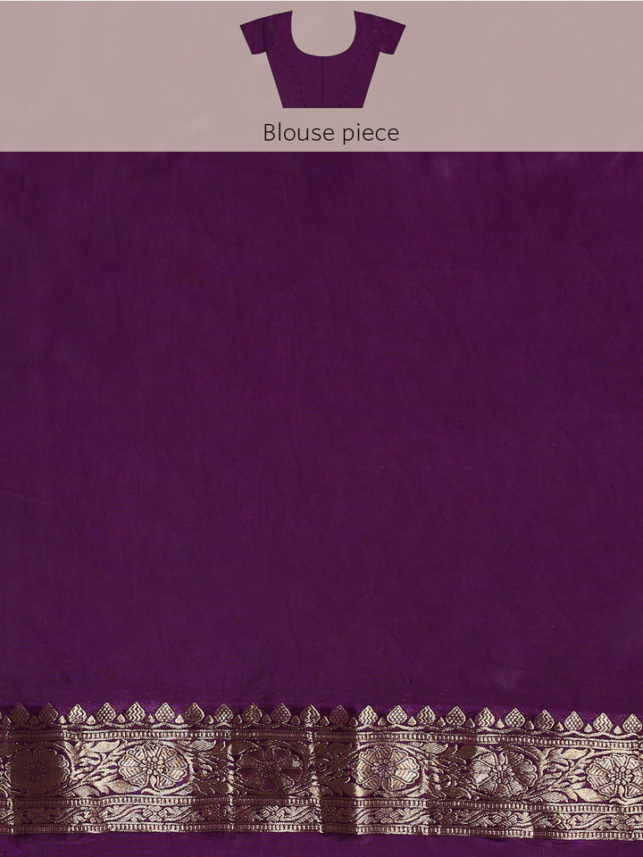 Wine banaras silk saree with gold motifs