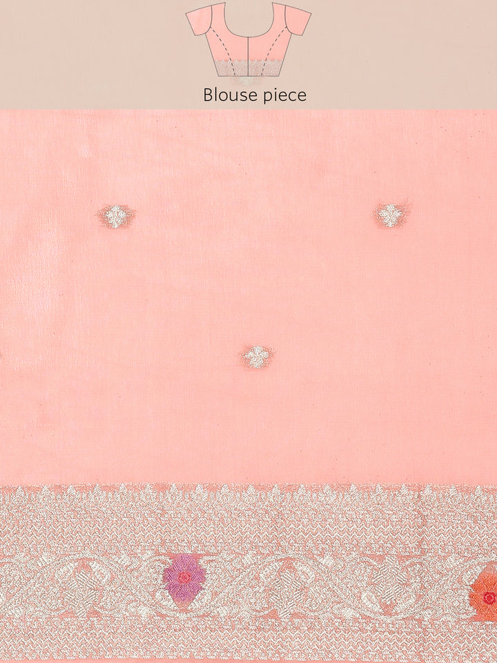 Pink khadi banaras weave saree