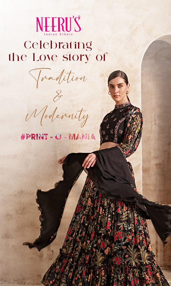 Pink Digital Print, Sequins, Zari and Thread work Crop Top with Overco –  Seasons Chennai