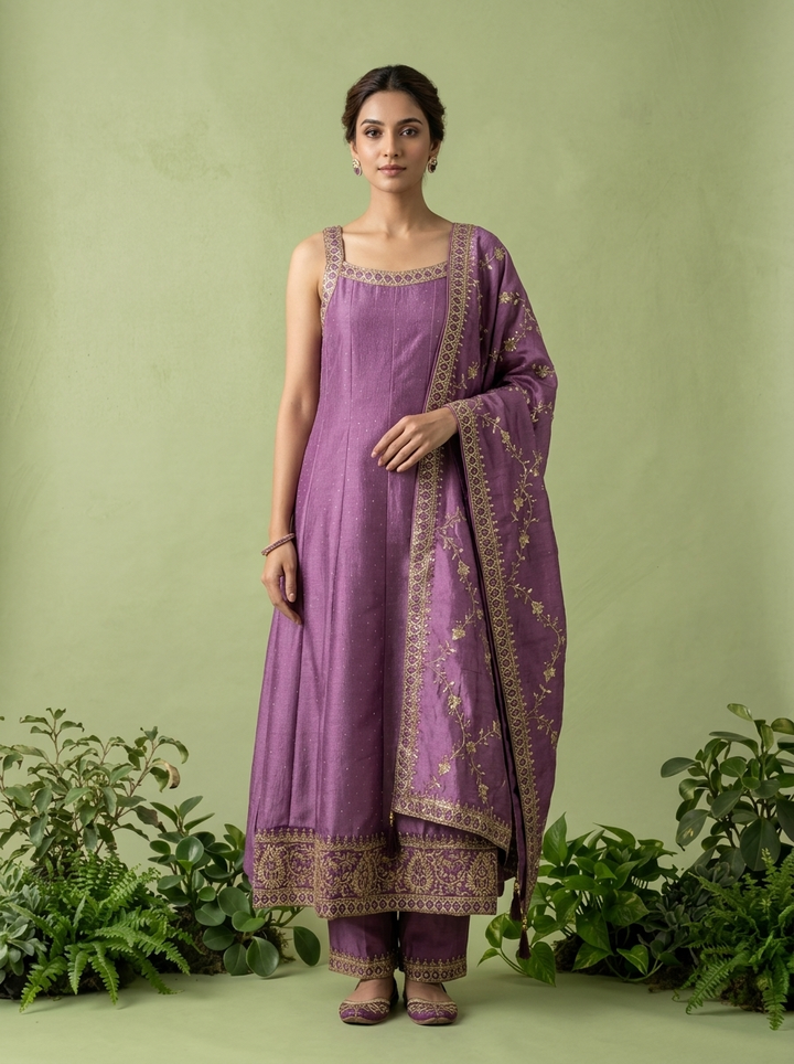 Lavender Silk Three Piece Set