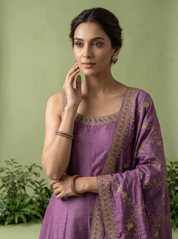 Lavender Silk Three Piece Set