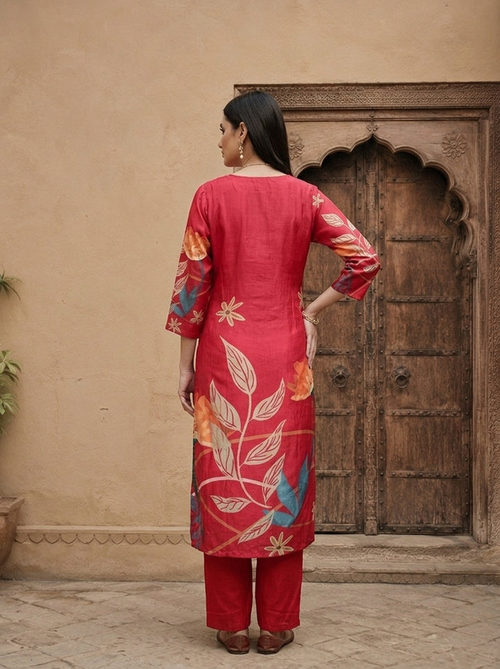 Rani Silk Floral Printed Three Piece Set