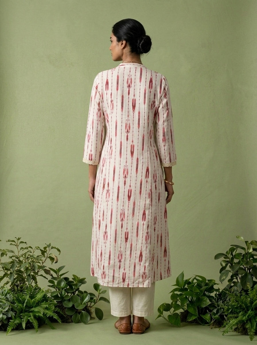 Maroon Chikankari Printed Two Piece Set