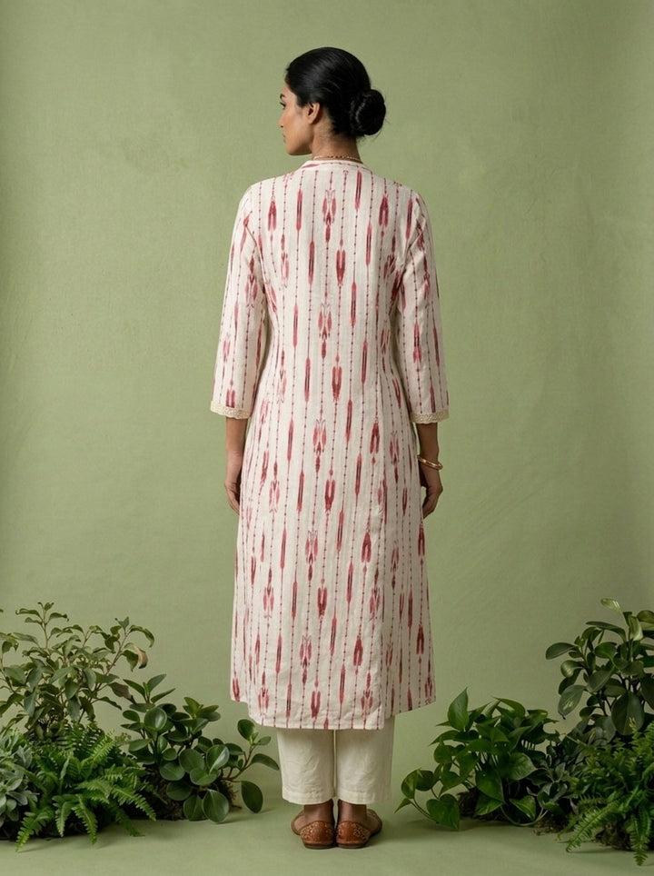 Maroon Chikankari Printed Two Piece Set