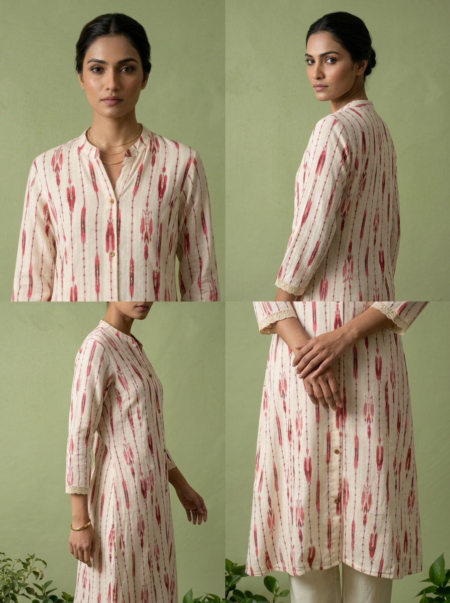 Maroon Chikankari Printed Two Piece Set