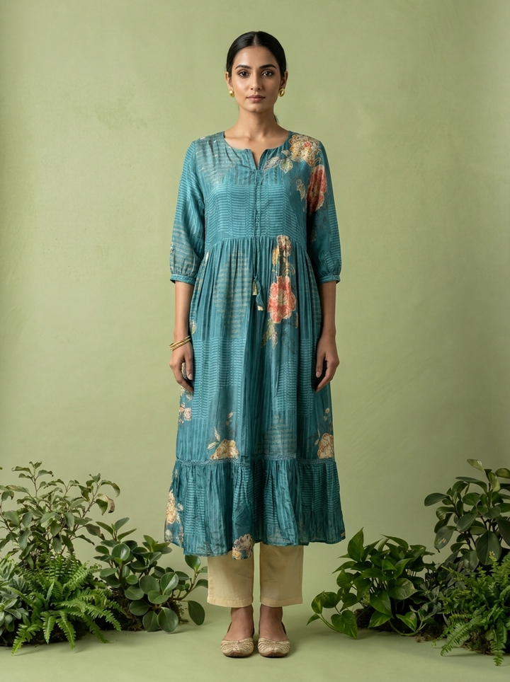 Rama Muslin Floral Printed Kurta
