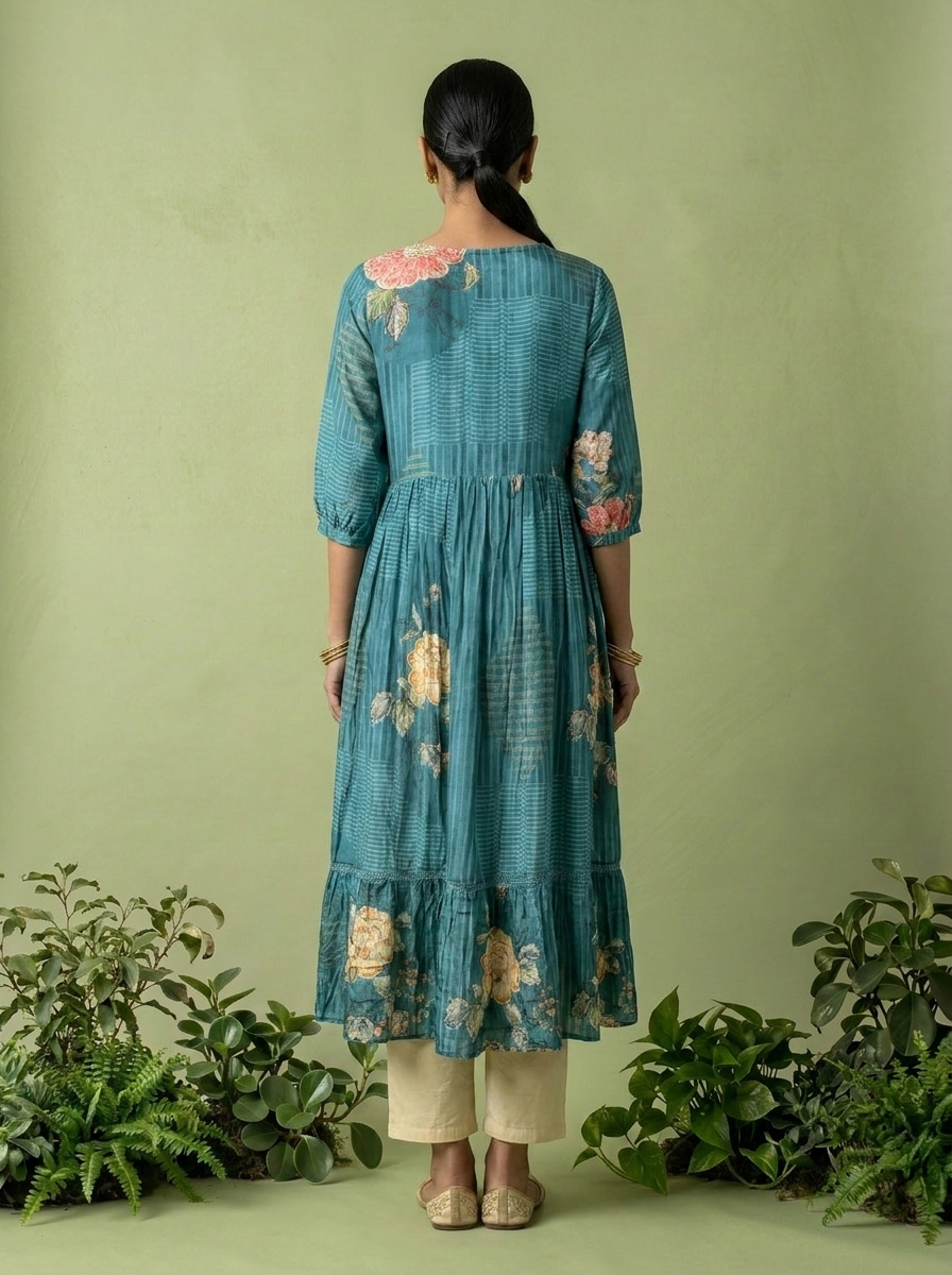 Rama Muslin Floral Printed Kurta