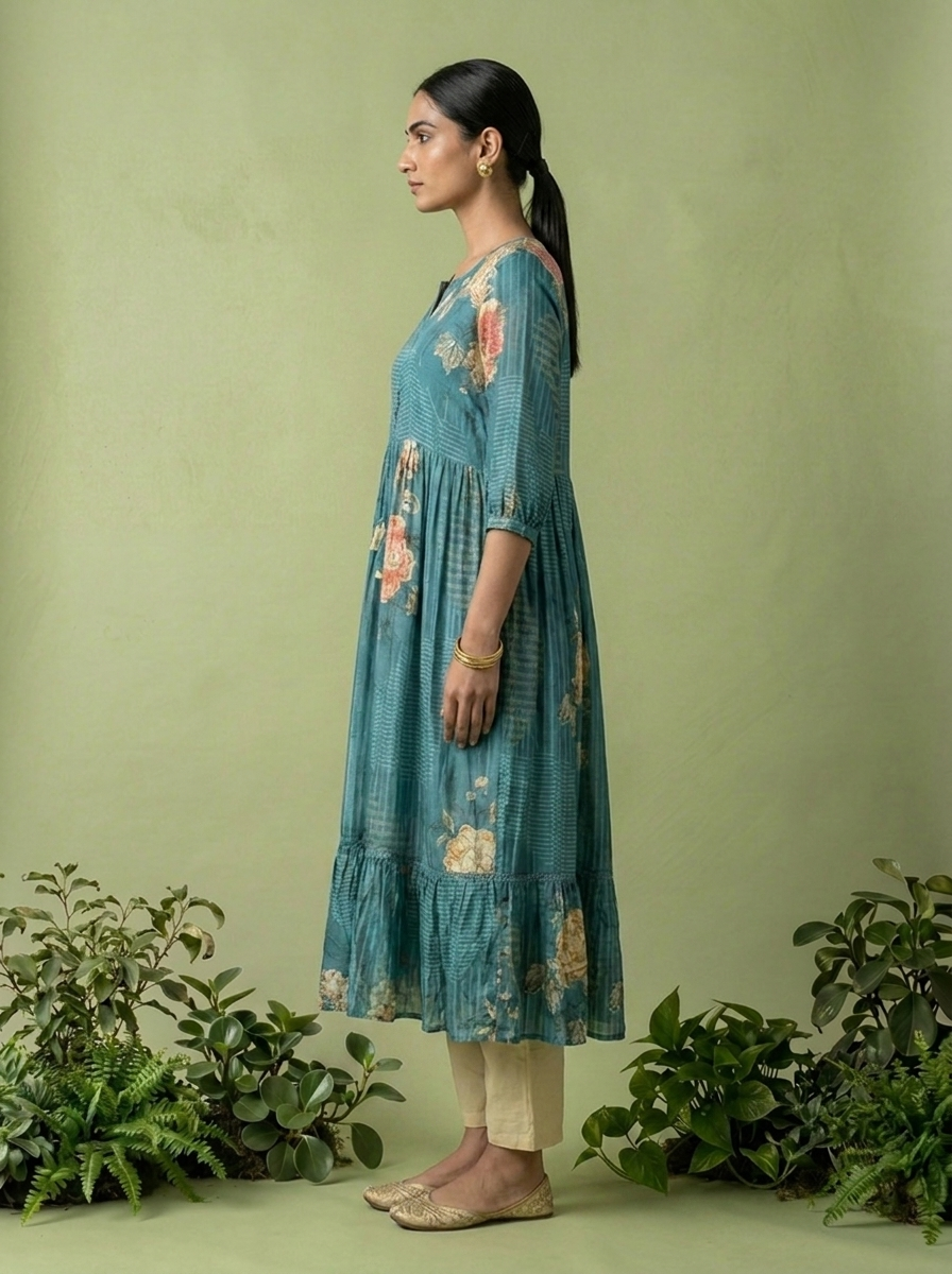 Rama Muslin Floral Printed Kurta
