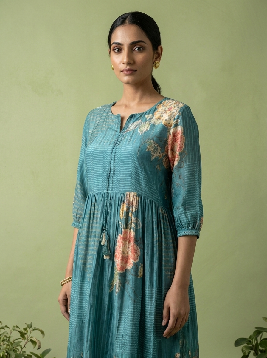 Rama Muslin Floral Printed Kurta
