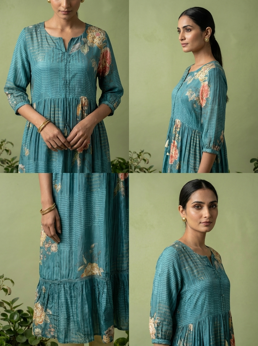 Rama Muslin Floral Printed Kurta
