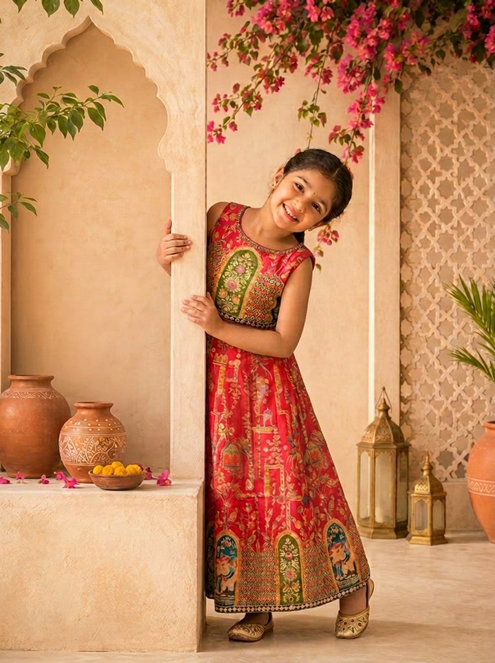 Rani Silk Ethnic Printed Ghagra Set