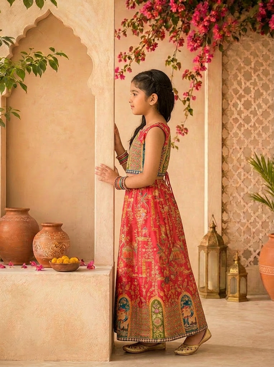 Rani Silk Ethnic Printed Ghagra Set