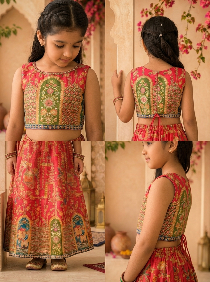 Rani Silk Ethnic Printed Ghagra Set