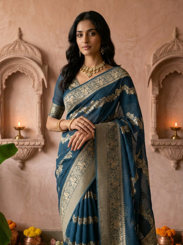 Peacock Banaras Weaved Saree