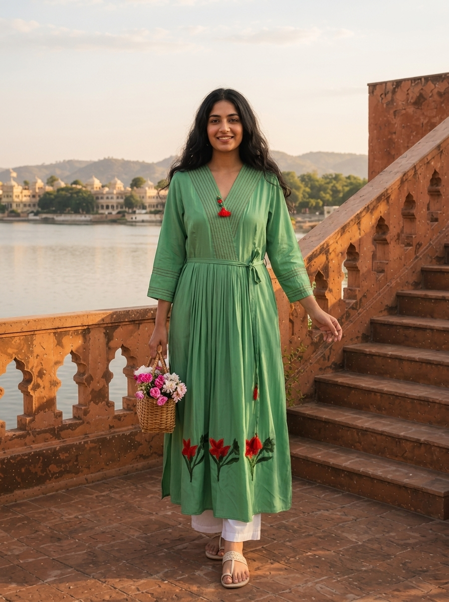 green muslin dress Cool Green Muslin Dress Design by Spring Diaries at Pernia's Pop Up Shop 2026