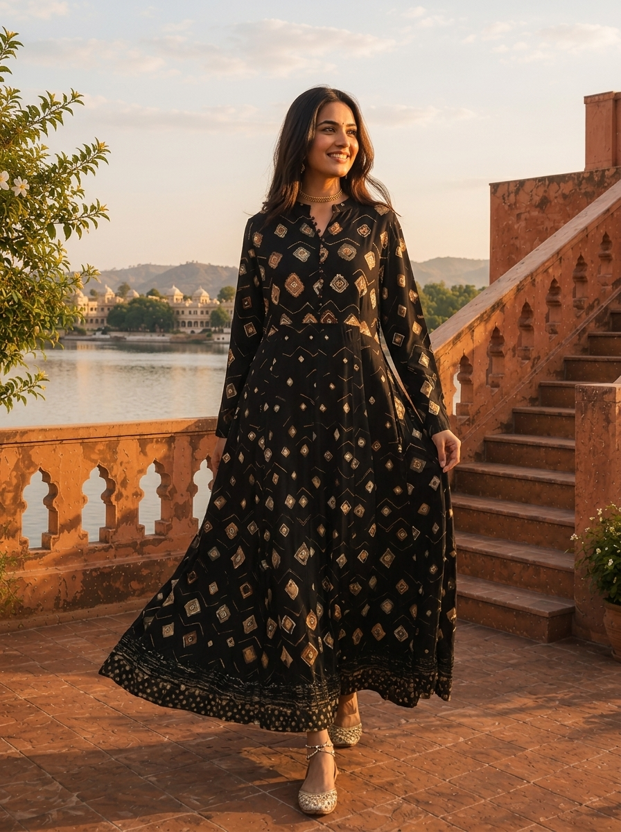 black and gold christmas dress Rayon Earthy Diamond Butas Printed thin straps DRESS OPTIONS:Only Dress Plus Size Strappy Back extra_50