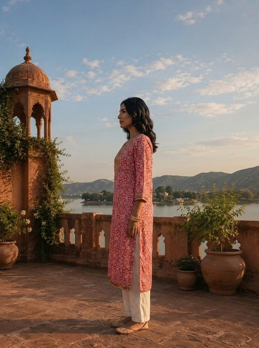 Rani Rayon Geometric Printed Kurta