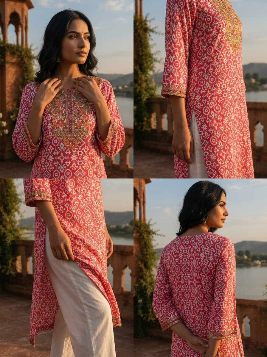 Rani Rayon Geometric Printed Kurta