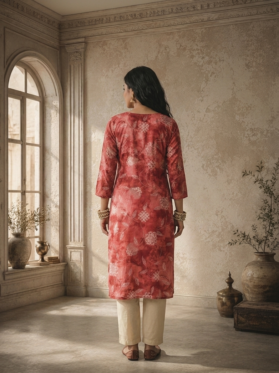 Onion Rayon Floral And Ethnic Printed Kurta