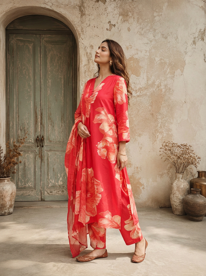Rani Cotton Large Floral Printed Two Piece Set