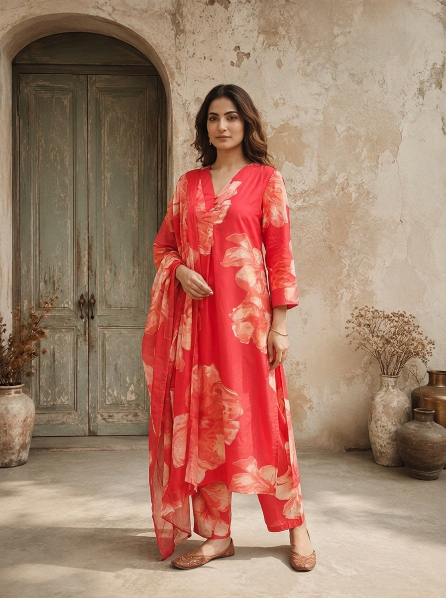 Rani Cotton Large Floral Printed Two Piece Set