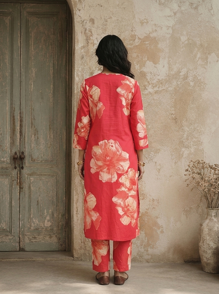 Rani Cotton Large Floral Printed Two Piece Set
