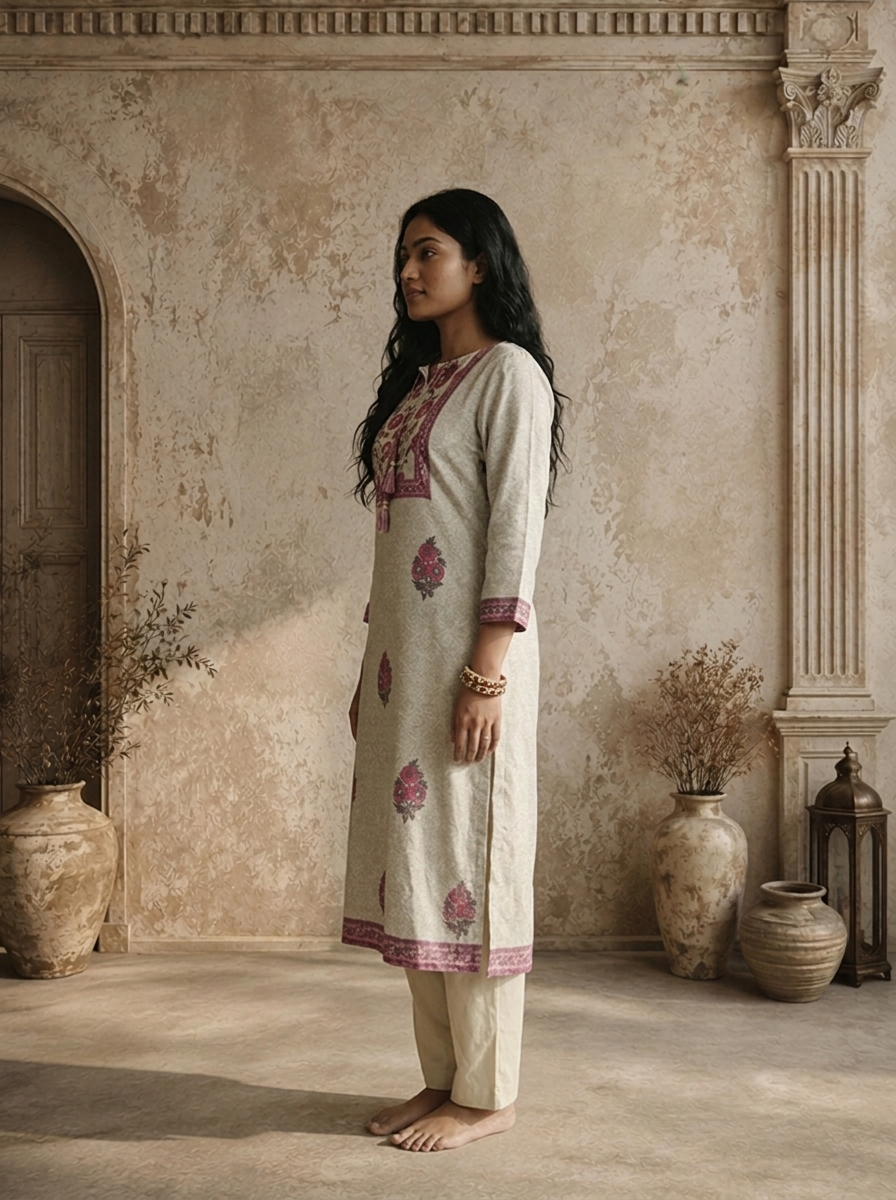 Lilac Modal Floral Mughal Boota Printed Three Piece Set