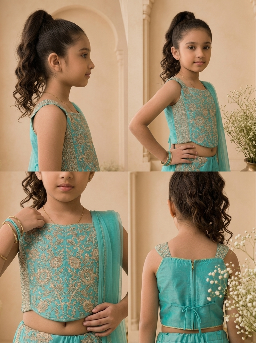 Sea Green Tissue Heavy Gold Zari Embroidered Palazzo Set