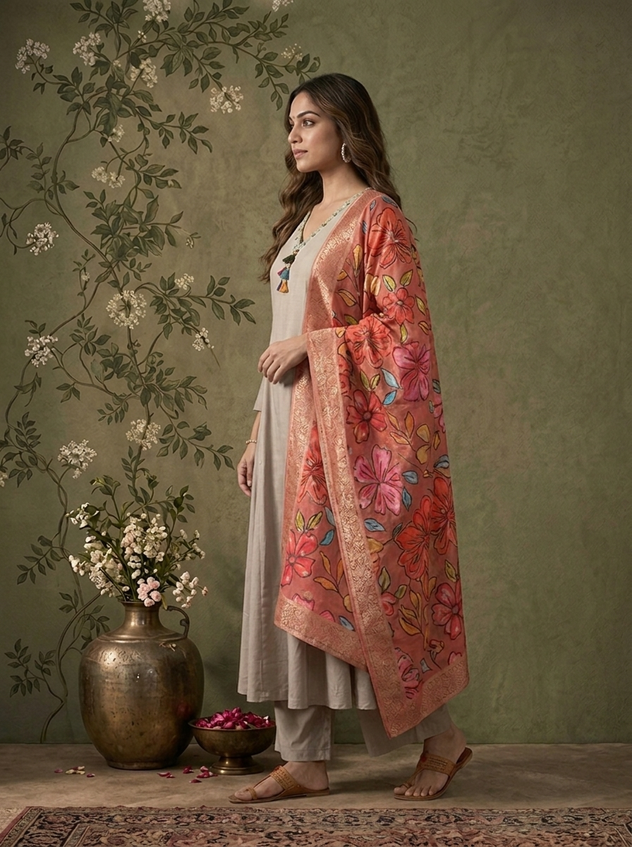 Grey Muslin Solid With Stone Embroidered Three Piece Set