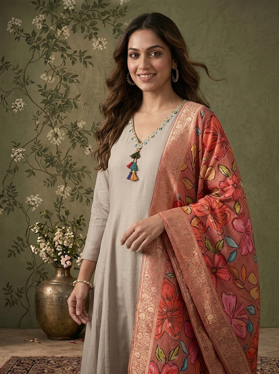 Grey Muslin Solid With Stone Embroidered Three Piece Set