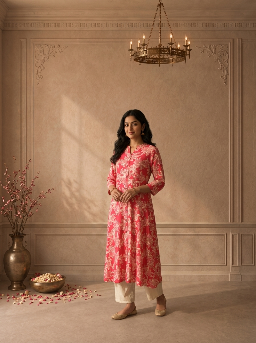 Rani Rayon Big Sunflower Printed Kurta