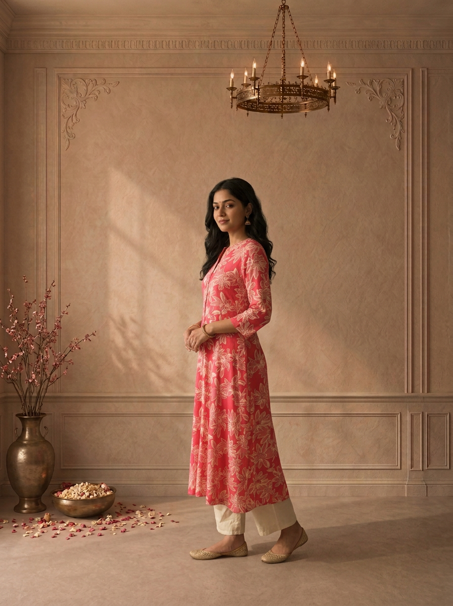 Rani Rayon Big Sunflower Printed Kurta