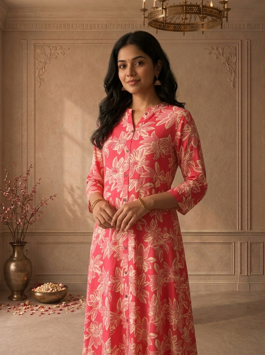 Rani Rayon Big Sunflower Printed Kurta