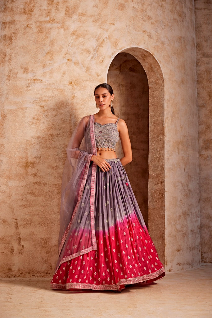 Neerus Womens Rani Color Ghagra Set