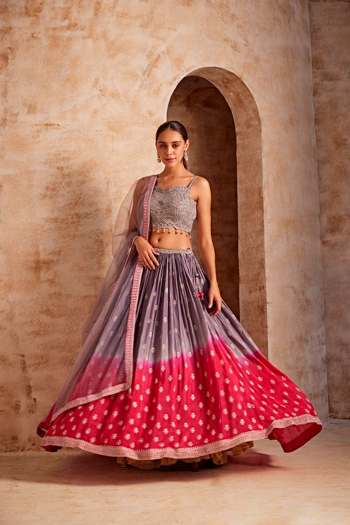 Neerus Womens Rani Color Ghagra Set