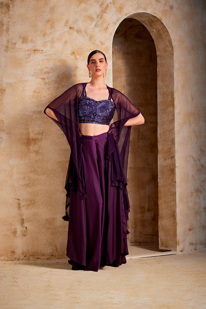 Neerus Women Lavender Colour Suit Set