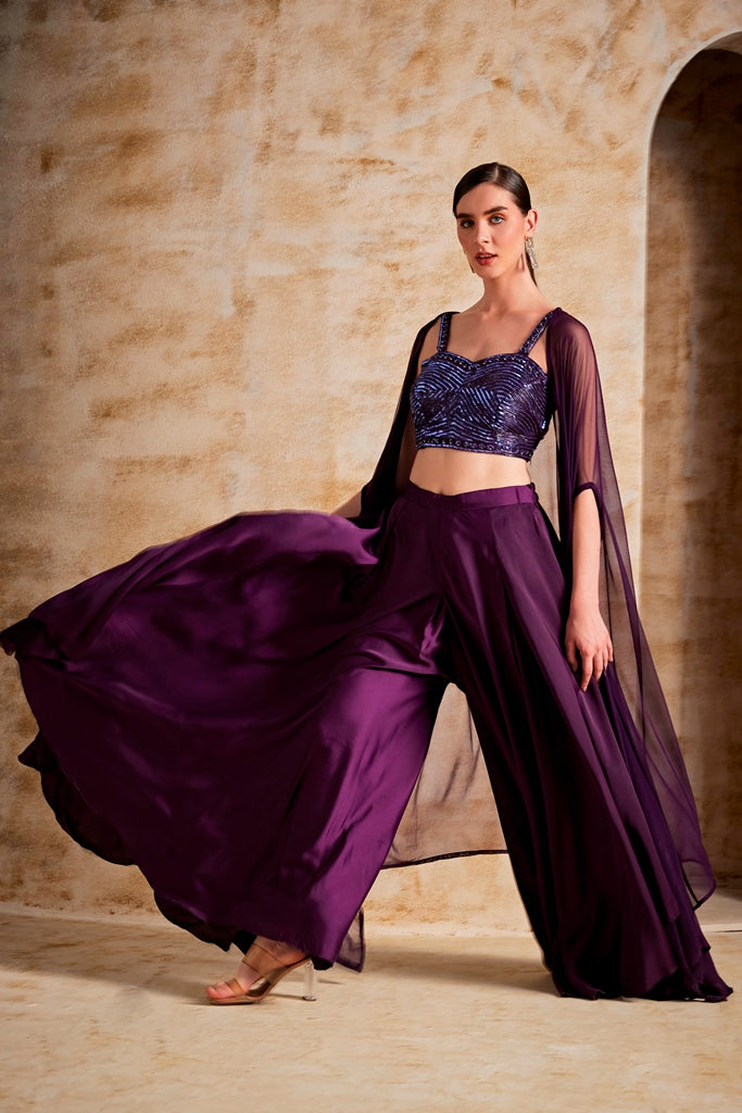 Neerus Women Lavender Colour Suit Set