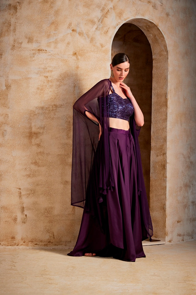 Neerus Women Lavender Colour Suit Set