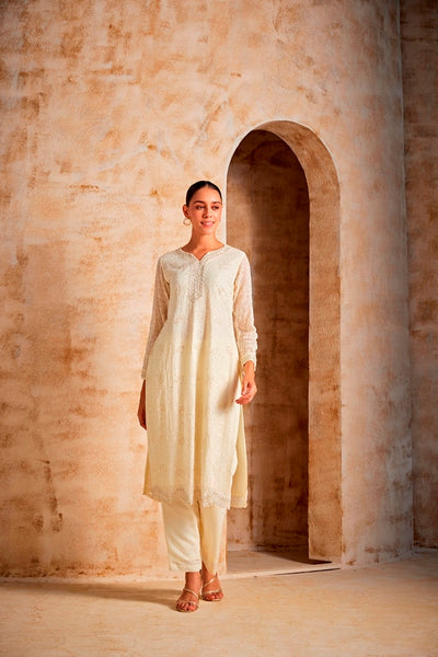 NEERU'S WOMEN CREAM COLOR SUIT SET