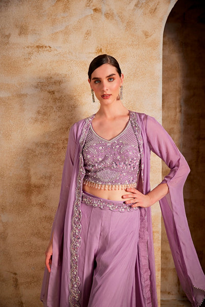 NEERU'S WOMEN LILAC COLOR SUIT SET