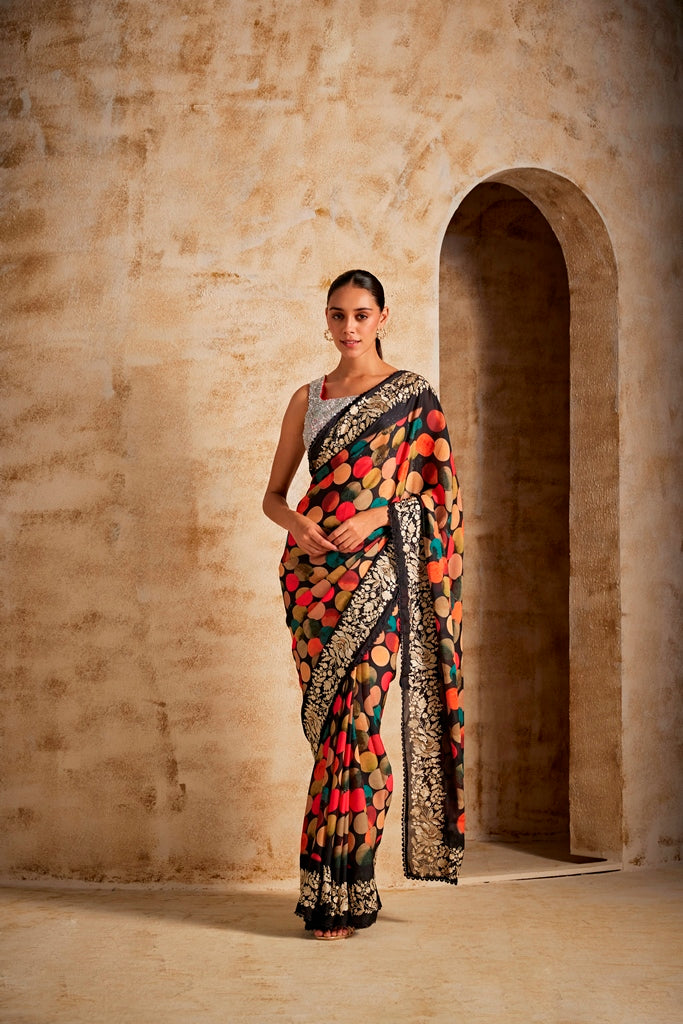 Neerus Printed Crepe Fabric Saree