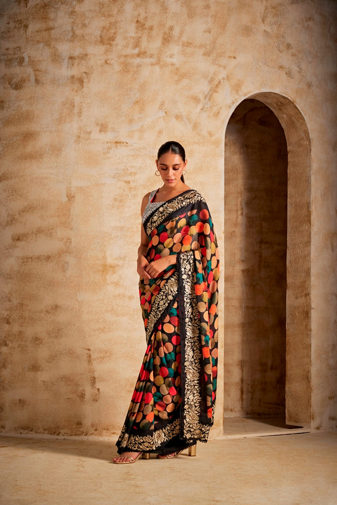 Neerus Printed Crepe Fabric Saree