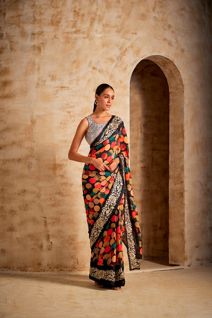 Neerus Printed Crepe Fabric Saree